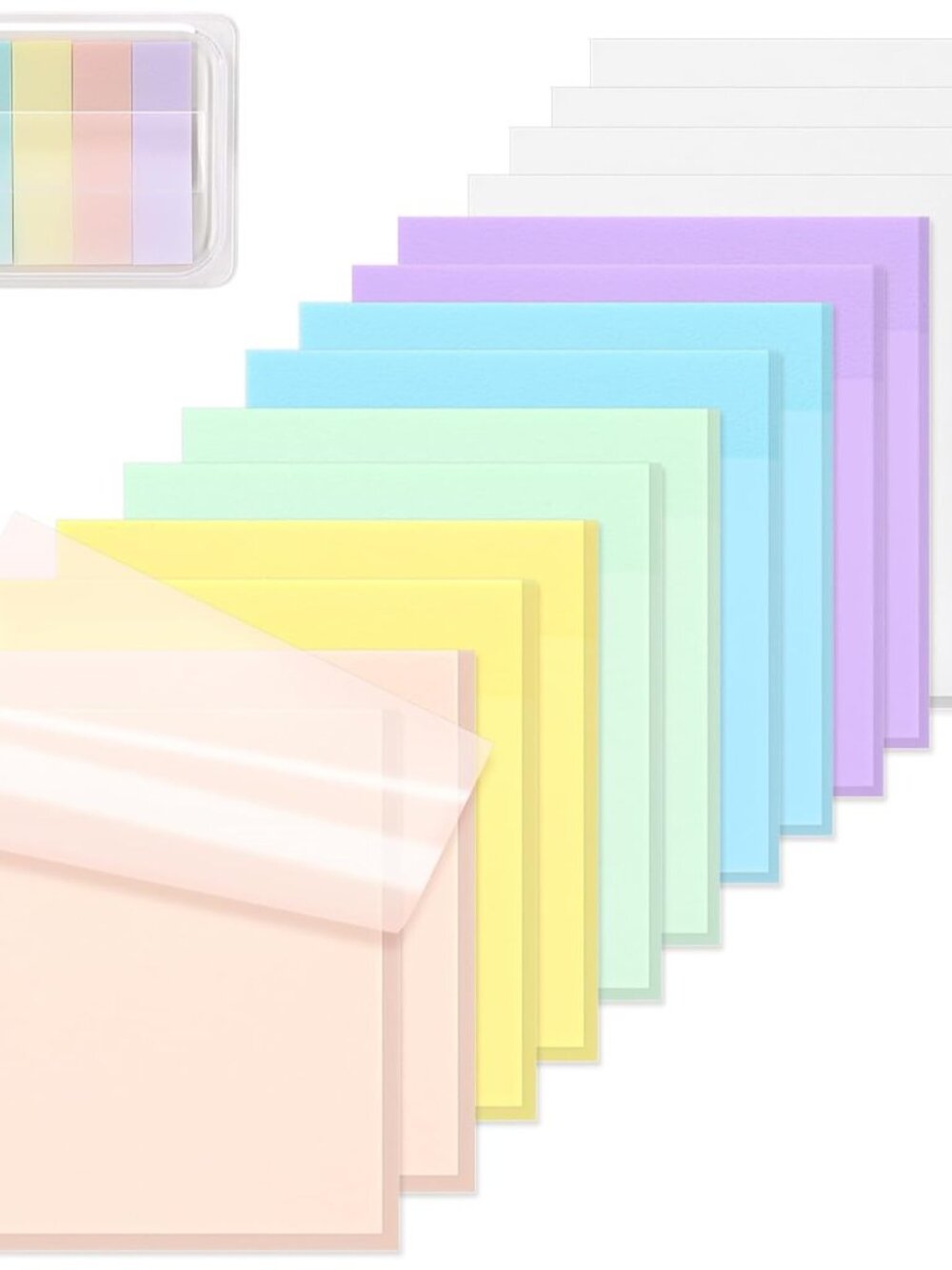 800 Sheets Transparent Sticky Notes 3" X 3" for School Office Supplies